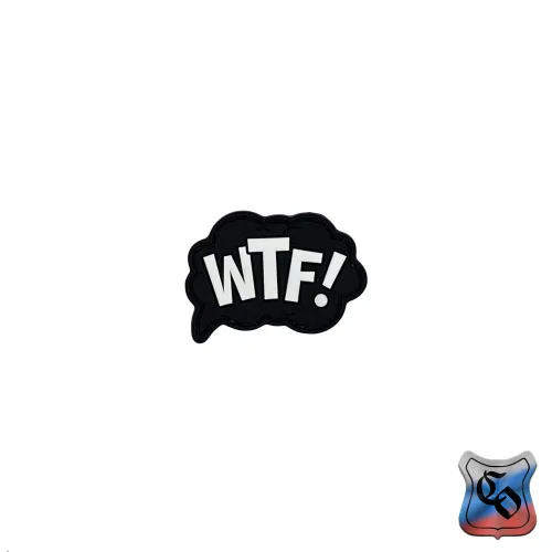Шеврон WTF! PVC черный/белый