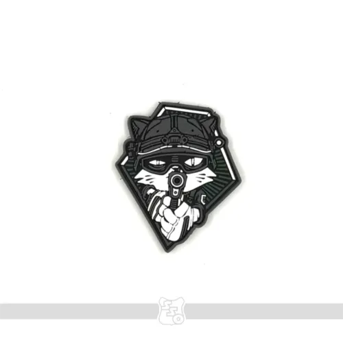 Шеврон Котик с пистолетом ПВХ