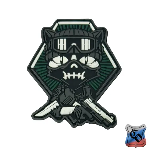 Шеврон Котик с пистолетом и ножом ПВХ														