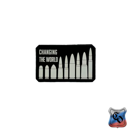 Шеврон Changing the World PVC. черный