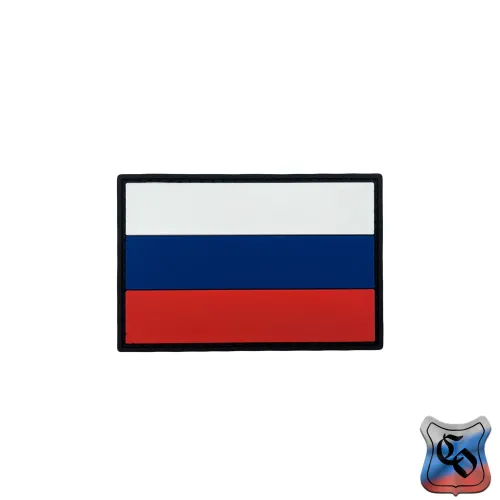 Шеврон Флаг России 5x7,5 см PVC